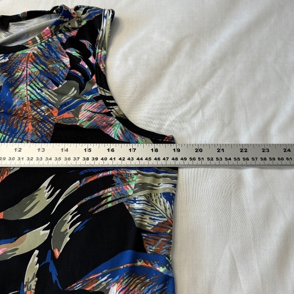 KAREN KANE Women's Tropical Floral Print Sleeveless Asymmetrical Blouse‎ X-Large - Picture 9 of 13